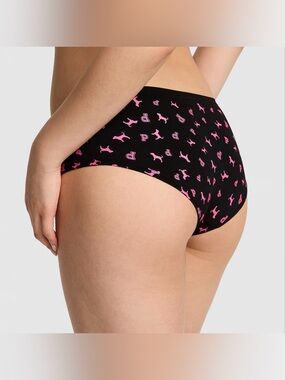 3/$30 ⭐️PINK Victoria's Secret Seamless Hiphugger panty Black Logo Dog NWT